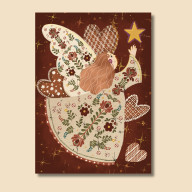 Folklorka i złota gwiazda. Plakat o wymiarach 21x29,7 cm A4