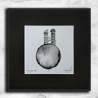 UNIKAT - Tusz na papierze - Kamieniczka