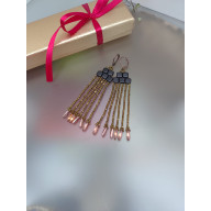 KOLCZYKI CZARNE ZŁOTO TILA KOSTKA 25.50