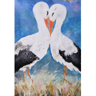 Obraz akrylowy pt.Bocianie Randez-Vous , 70x50x1cm