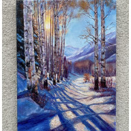 SŁONECZNY ZIMOWY PORANEK. KORONKA CIENI.