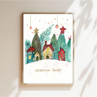 Akwarela A5. Wesołych świąt
