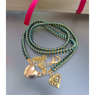 Bransoletka Zieleń Szmaragdowa Z Koralików Owijana 25.21