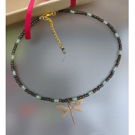 NASZYJNIK Z KORALIKÓW WAŻKA WISIOREK UNISEX 25.162