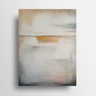 Abstrakcja z bielą ,złotem i różem - obraz akrylowy 80/60 cm