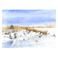 PEJZAŻ ZIMOWY - AKWARELA
