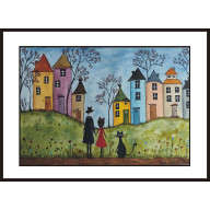 AKWARELA AKWARELKA OBRAZ PT: KOCI ŚWIAT