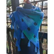 CHUSTA NIEBIESKO TURKUSOWA