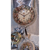 ZEGAR ŚWIĄTECZNY NA CHOINKĘ - DUŻA LEKKA OZDOBA