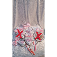 RÓŻOWY BIAŁY ZESTAW BOMBKI BIŻUTERYJNE 2025 BAJKOWE OZDOBY CHOINKOWE 3 SZTUKI