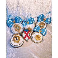 BIAŁO JASNONIEBIESKI ZESTAW 5 SZTUK BOMBKI BIŻUTERYJNE JAK Z KRÓLEWSKIE BAJKI 2025