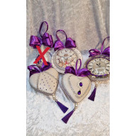 FIOLETOWO - KREMOWY ZESTAW 4 DUŻE BOMBKI BIŻUTERYJNE PROMOCJA ZEGARY ŚWIĄTECZNE