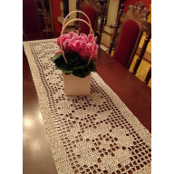 Bieżnik romantyczny w kwiaty, beżowy