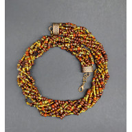 Naszyjnik Z Koralików Szklanych I Drewnianych