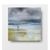 NA PLAŻY- AKWARELA FORMATU 20/20 CM