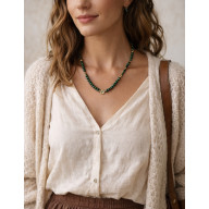 NASZYJNIK MALACHIT MINI Z DRZEWKIEM SZCZĘŚCIA