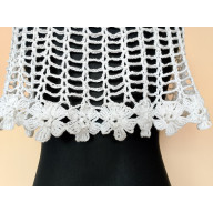 BIAŁA PELERYNKA Z JEDWABIEM I KASZMIREM