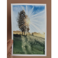 AKWARELA AKWARELKA OBRAZ PT: PRZEŚWITY 15,3 X 22,5