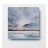 PEJZAŻ- AKWARELA FORMATU 20/20 CM