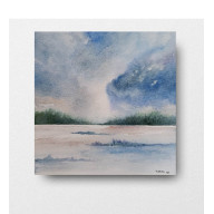 PEJZAŻ- AKWARELA FORMATU 20/20 CM