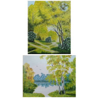 WYPRZEDAŻ KOLEKCJI: ZESTAW RĘCZNIE MALOWANYCH OBRAZÓW - W ŻÓŁTYCH ODCIENIACH