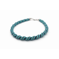 NASZYJNIK TURKUSOWY KRÓTKI SZNUR KORALIKOWY