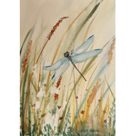 ORYGINALNA AKWARELA „WAŻKA” – RĘCZNIE MALOWANA, UNIKAT