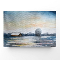 PEJZAŻ- AKWARELA FORMATU A5