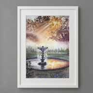 AKWARELA A4 ZABYTKOWA FONTANNA