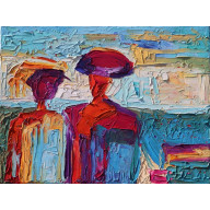 ABSTRAKCJA 109 - NIEZNAJOMI. OLEJ 30 X 40 CM