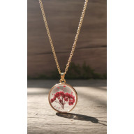 NASZYJNIK Z CZERWONYMI KWIATAMI