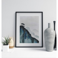 AKWARELA GÓRY HUANGSHAN – AZJA WSCHODNIA, RĘKODZIEŁO 19X26