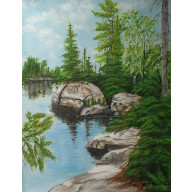 ZESTAW PEJZAŻY RĘCZNIE MALOWANYCH NA PŁÓTNIE KAMIENNE SZEPTY