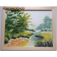 GOTOWY ZESTAW DO DOMU LUB NA PREZENT - RĘCZNIE MALOWANY OBRAZ Z RAMĄ I MOTTO