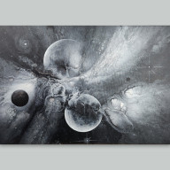 KOSMOS W NEGATYWIE - ABSTRAKCJA KOSMICZNA NA PŁÓTNIE 40X60