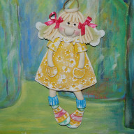 FAJNY DZIEŃ DZISIAJ - ANIOŁEK Z MASY SOLNEJ, PREZENT, DEKORACJA