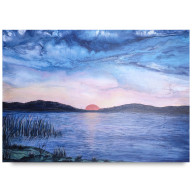 SPOKOJNE JEZIORO - KRAJOBRAZ NA PŁÓTNIE 50X70