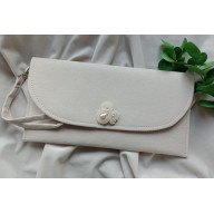 BEŻOWA KOPERTÓWKA, KREMOWA TOREBKA, KOPERTÓWKA IVORY DO RĘKI