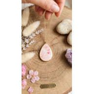 RĘCZNIE ROBIONY NASZYJNIK Z PRAWDZIWYMI KWIATAMI – STAL CHIRURGICZNA