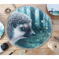 JEŻ NA DREWNIE BRZOZOWYM