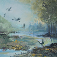 ROZLEWISKO... AKRYL NA PŁÓTNIE