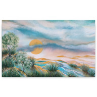 CICHY PORANEK - KRAJOBRAZ AKRYLOWY NA PŁÓTNIE 50X80