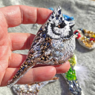 HAFTOWANA BROSZKA - SIKORKA CZUBATKA