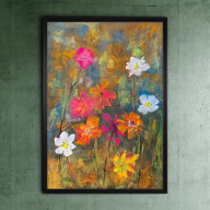 PLAKAT A3 KWIATY POLSKIE REPRODUKCJA PASTELI SUCHYCH