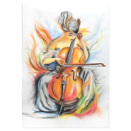 RYSUNEK PASTELOWY – WIOLONCZELISTKA, 100×70 CM