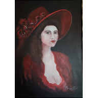 PORTRET KOBIETY W CZERWIENI