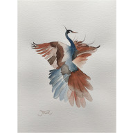 ŻURAW 2, AKWARELA 24 X32 CM