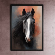 PORTRET KONIA 3 - GRAFIKA NA PLAKACIE NA A3