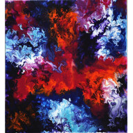 ABSTRAKCJA KOLORY 55X60 CM RĘCZNIE MALOWANY