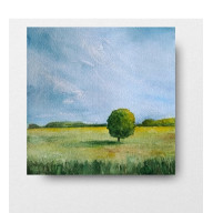 PEJZAŻ - AKWARELA FORMATU 20/20 CM